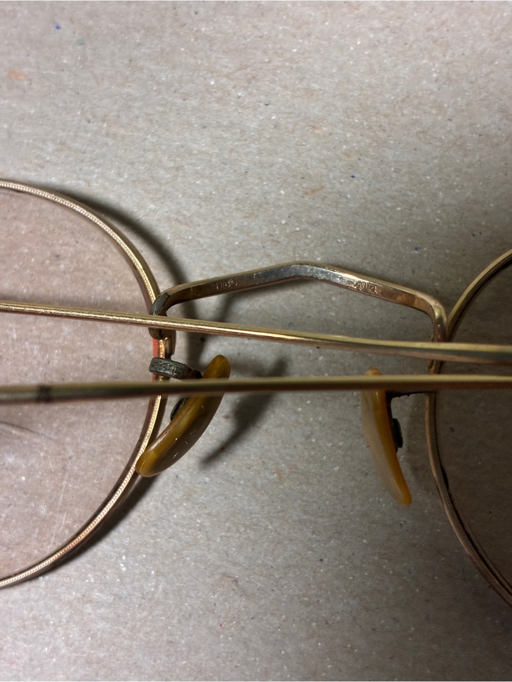 1920s-1940s Men's Round Metal Frame Eyeglasses in Gold - Picture 9 of 12